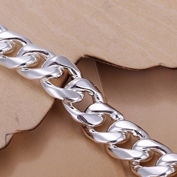 Sterling Silver Chain Link Cuban Necklace Curb Unisex - Picture 4 of 9